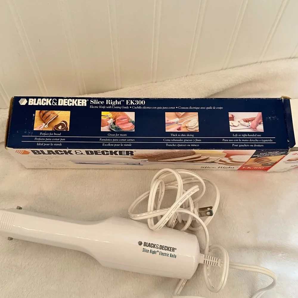 Black & Decker Electric‎ Knife White Excellent Slice Right EK300 No Guide